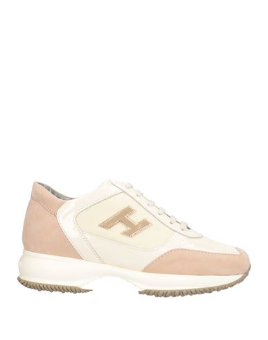 Hogan Woman Sneakers Beige Size 8 Leather, Textile Fibers In Neutral