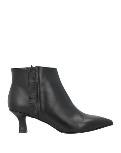 Hegon Woman Ankle Boots Black Size 7 Leather In Black