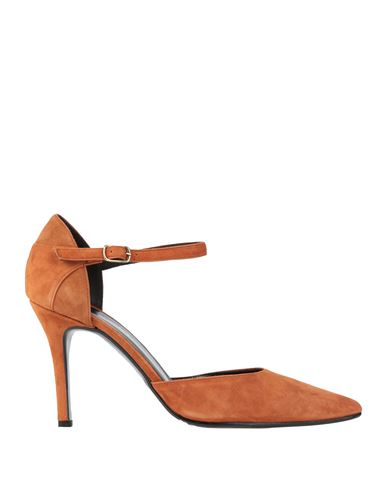 Pergiò Woman Pumps Camel Size 10 Leather In Sand
