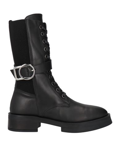 Pixy Woman Ankle Boots Black Size 8 Leather, Textile Fibers