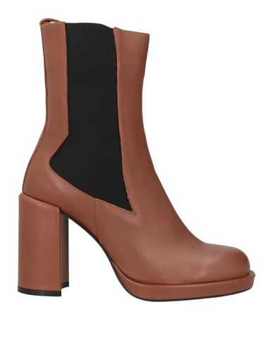 Pixy Woman Ankle Boots Tan Size 8 Leather In Brown