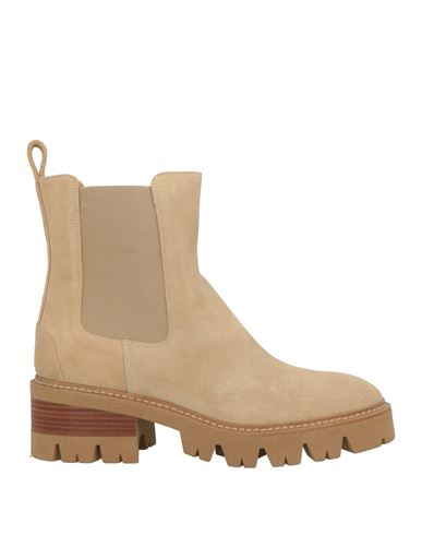 Lorenzo Mari Woman Ankle Boots Sand Size 11 Leather