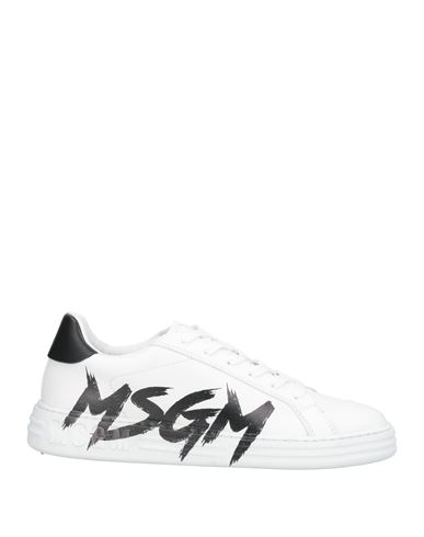 Msgm Man Sneakers White Size 8 Leather In White