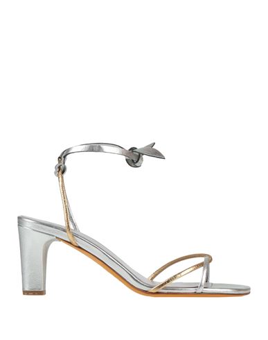 Maryam Nassir Zadeh Woman Sandals Silver Size 10 Leather In Silver