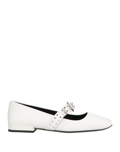 Versace Woman Ballet Flats White Size 6 Leather In White