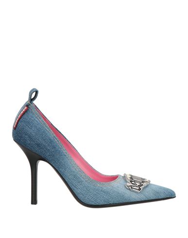 Dsquared2 Woman Pumps Blue Size 6.75 Textile Fibers