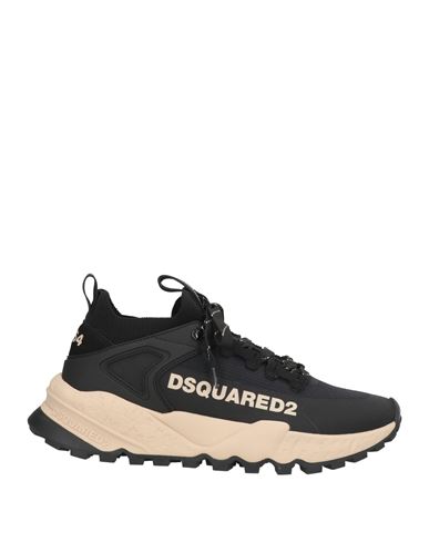 Dsquared2 Woman Sneakers Black Size 5 Textile Fibers, Leather In Black