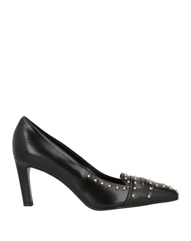 Lella Baldi Woman Pumps Black Size 7.5 Leather In Black