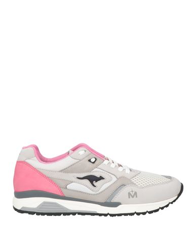 Kangaroos X Morprime Industries X Tommy Triggah Man Sneakers Light Grey Size 7 Leather, Textile Fibe In Animal Print