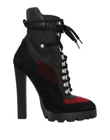 Dsquared2 Woman Ankle Boots Black Size 6.75 Leather, Textile Fibers In Black