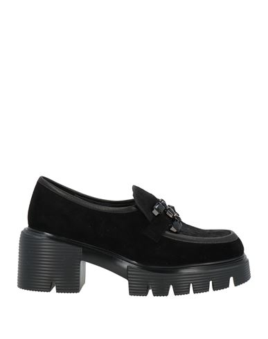 Jeannot Woman Loafers Black Size 8 Leather In Black
