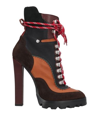 Dsquared2 Woman Ankle Boots Dark Brown Size 6.75 Leather In Brown