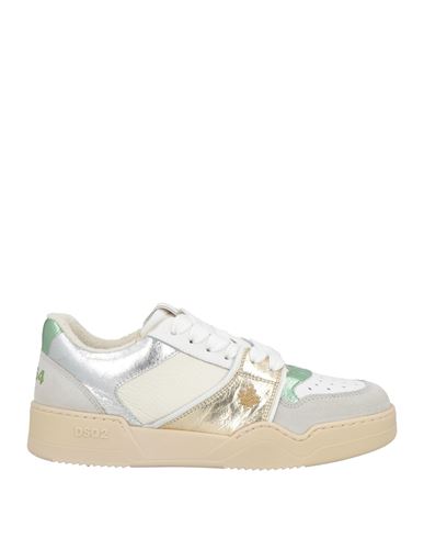 Dsquared2 Woman Sneakers Light Grey Size 6.5 Leather In Silver