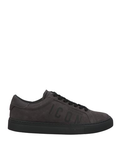 Dsquared2 Icon Woman Sneakers Charcoal Size 8.5 Leather In Gray