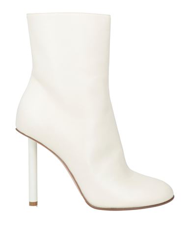Le Silla Woman Ankle Boots Ivory Size 7 Leather In White