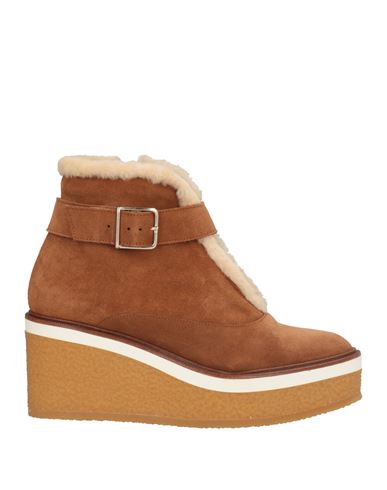 Castaã±er Castañer Woman Ankle Boots Camel Size 6.5 Leather In Sand