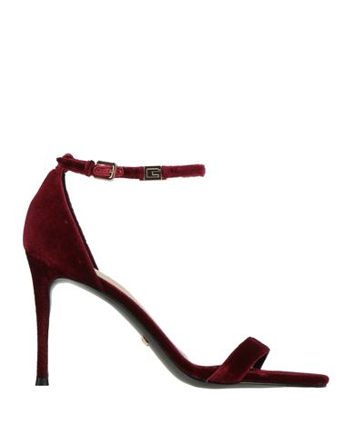 Guess Woman Sandals Burgundy Size 8 Textile Fibers In Red