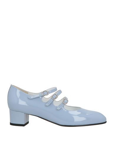 Carel Paris Woman Pumps Sky Blue Size 7.5 Leather In Blue