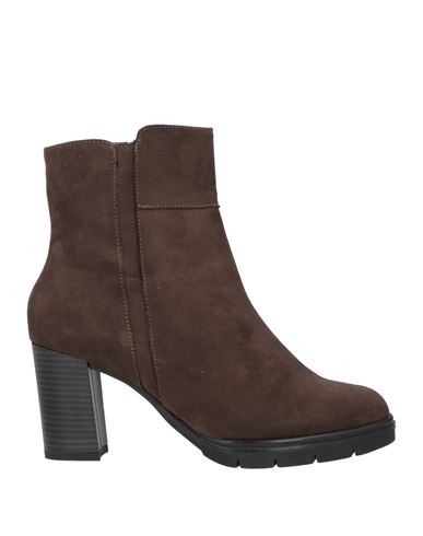 Cinzia Soft Woman Ankle Boots Dark Brown Size 5 Textile Fibers, Synthetisches Material In Brown