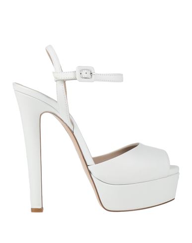 Le Silla Woman Sandals White Size 11 Leather In Animal Print