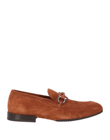Ferragamo Man Loafers Tan Size 8.5 Calfskin In Brown