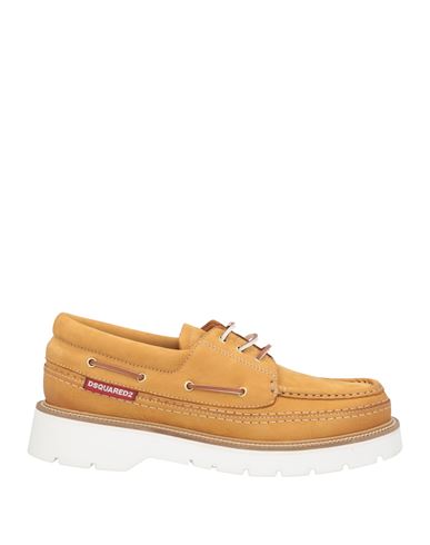 Dsquared2 Man Loafers Camel Size 7.75 Leather In Sand
