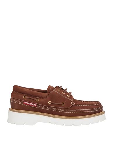 Dsquared2 Man Loafers Chocolate Brown Size 9 Leather In Brown