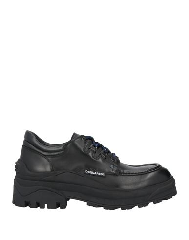 Dsquared2 Man Lace-up Shoes Black Size 9 Calfskin In Black
