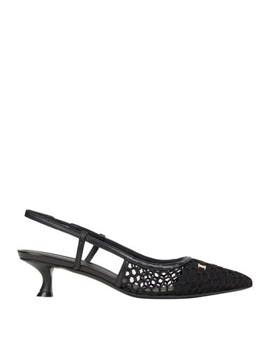 Ferragamo Klizia 40 Vara Chain Slingback Mesh Pumps In Black