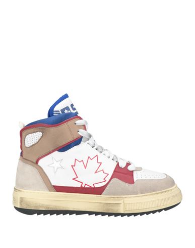 Dsquared2 Distressed Leather Panelled Ankle Sneakers In Blue