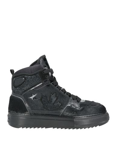Dsquared2 Man Sneakers Black Size 9 Calfskin, Textile Fibers In Black
