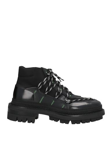 Dsquared2 Man Ankle Boots Black Size 8 Leather, Textile Fibers In Black