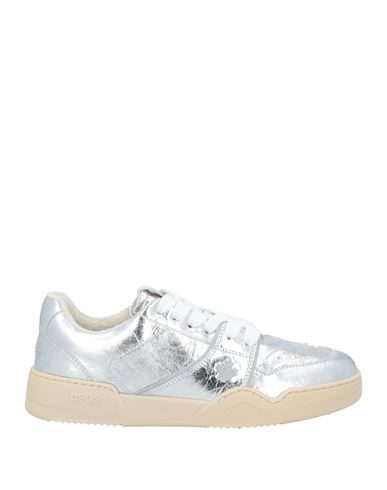 Dsquared2 Man Sneakers Silver Size 9 Leather In Silver
