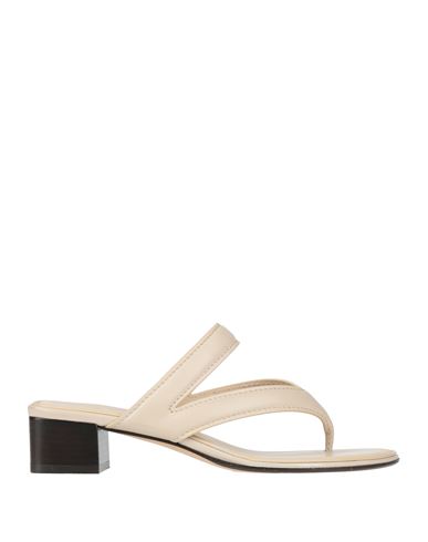 Theory Woman Thong Sandal Beige Size 6 Leather In Neutral