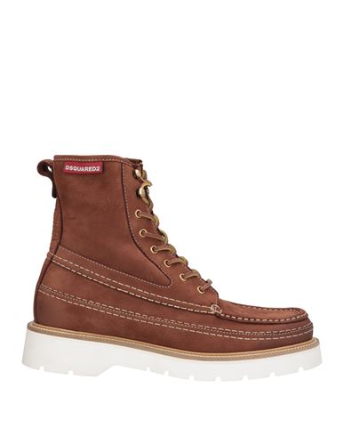 Dsquared2 Man Ankle Boots Chocolate Brown Size 9 Leather In Brown