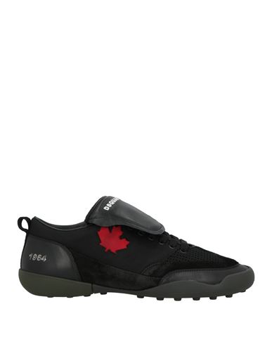 Dsquared2 Man Sneakers Black Size 9 Leather, Textile Fibers In Black