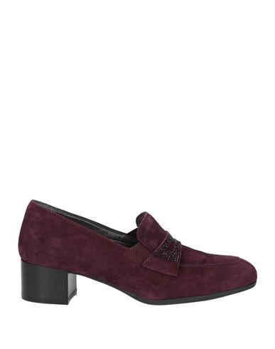 Melluso Woman Loafers Plum Size 9 Leather In Purple