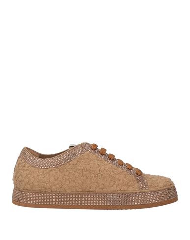 Le Silla Woman Sneakers Camel Size 6 Textile Fibers, Leather In Beige