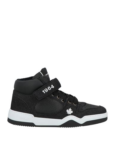 Dsquared2 Man Sneakers Black Size 8 Calfskin, Textile Fibers In Black
