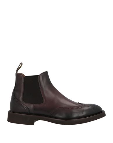 Doucal's Man Ankle Boots Plum Size 7.5 Leather In Purple