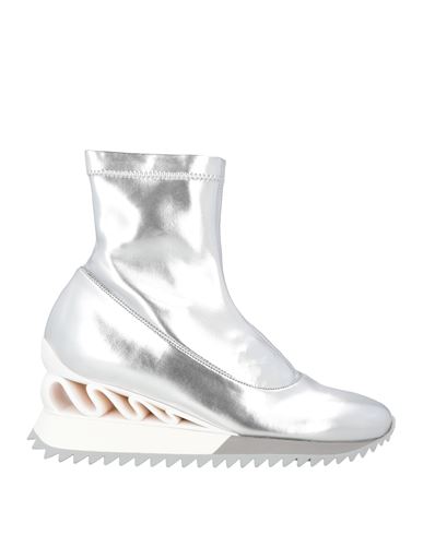 Le Silla Woman Ankle Boots Silver Size 6.5 Leather, Textile Fibers In Metallic