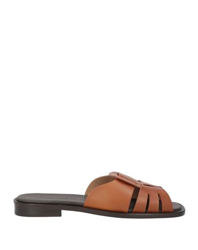 Hereu Woman Sandals Tan Size 8 Leather In Brown