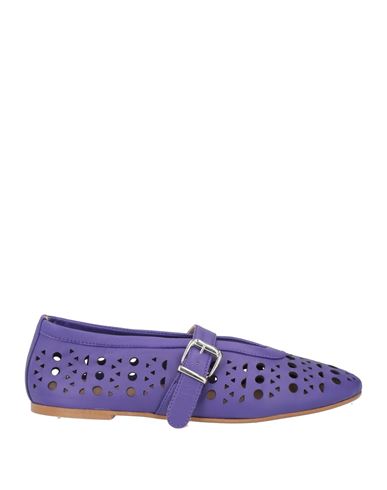 Nikhita Woman Ballet Flats Purple Size 8 Leather In Purple