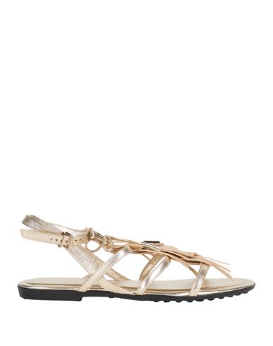 Tod's Woman Sandals Platinum Size 6.5 Leather In Gray