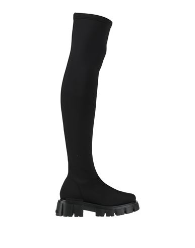 Love Moschino Woman Boot Black Size 7 Textile Fibers In Black