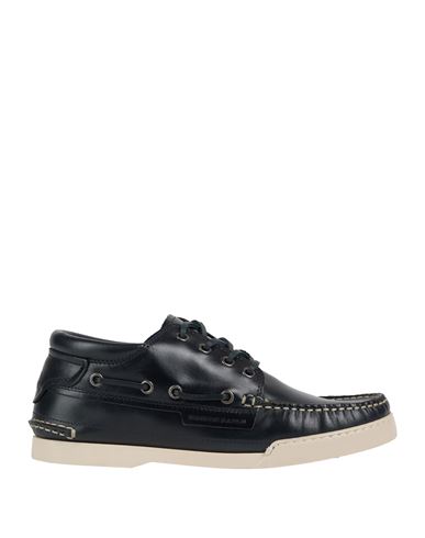 North Sails Man Loafers Midnight Blue Size 8 Leather In Black