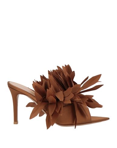 Gianvito Rossi Woman Sandals Brown Size 7.5 Textile Fibers In Brown