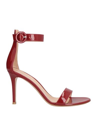 Gianvito Rossi Woman Sandals Burgundy Size 10 Leather In Red