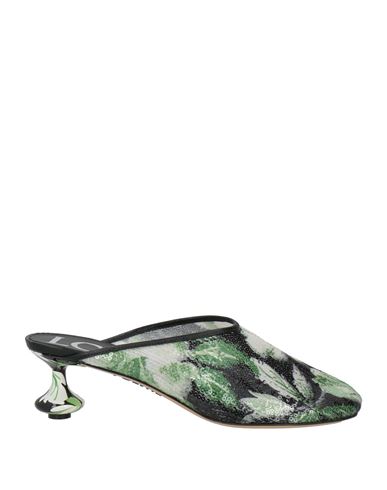 Loewe Woman Mules & Clogs Green Size 7 Textile Fibers In Green