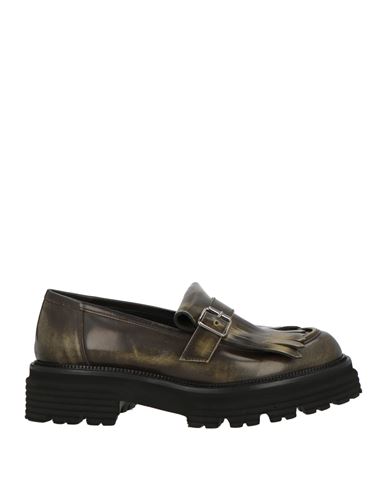 O'dan Li Woman Loafers Dark Green Size 8 Leather In Green